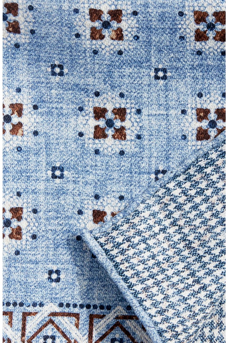Neat & Houndstooth Prints Reversible Silk Pocket Square, Alternate, color, BLUE