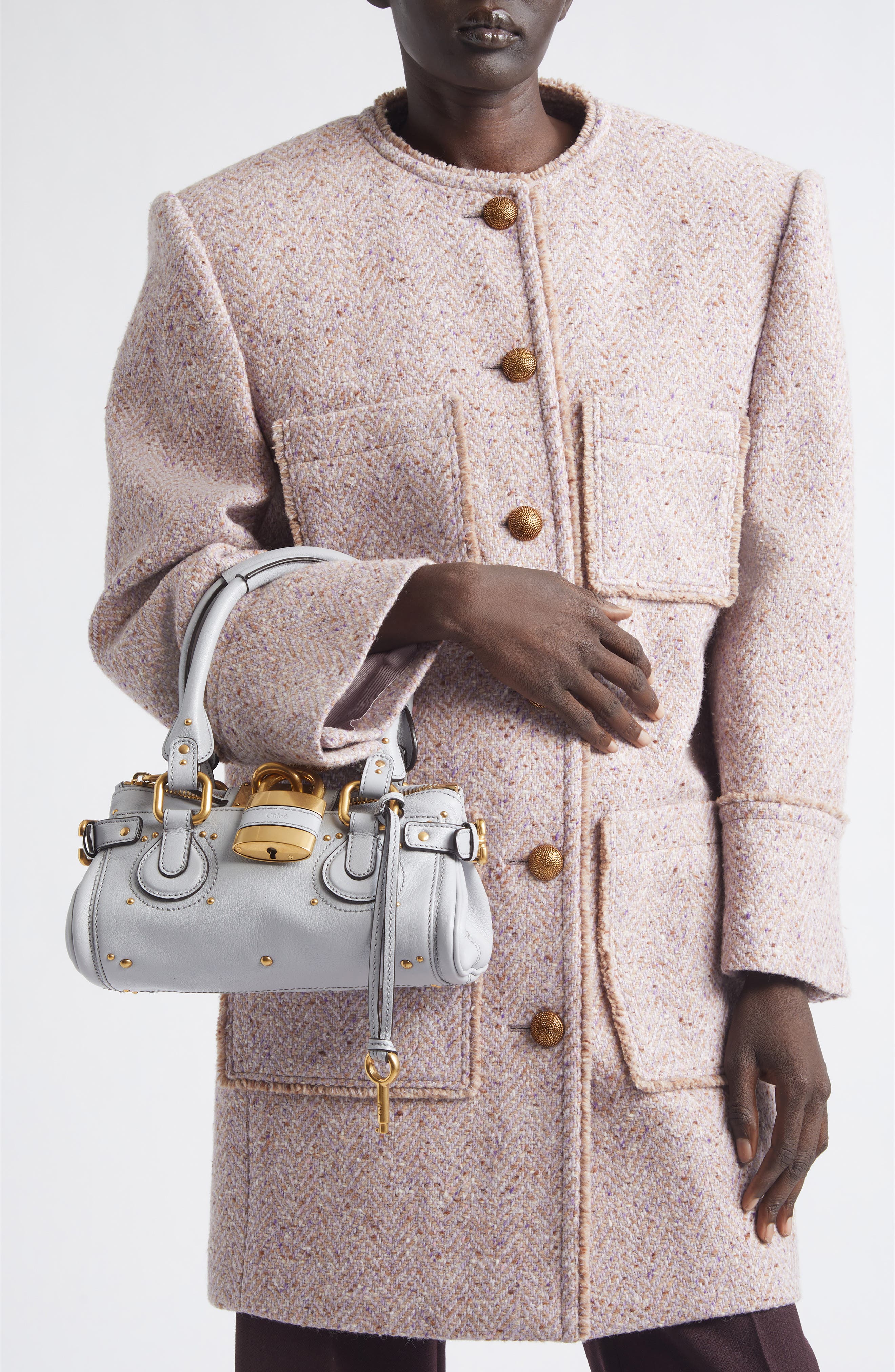Small Paddington Leather Satchel, Alternate, color, GREYISH BLUE