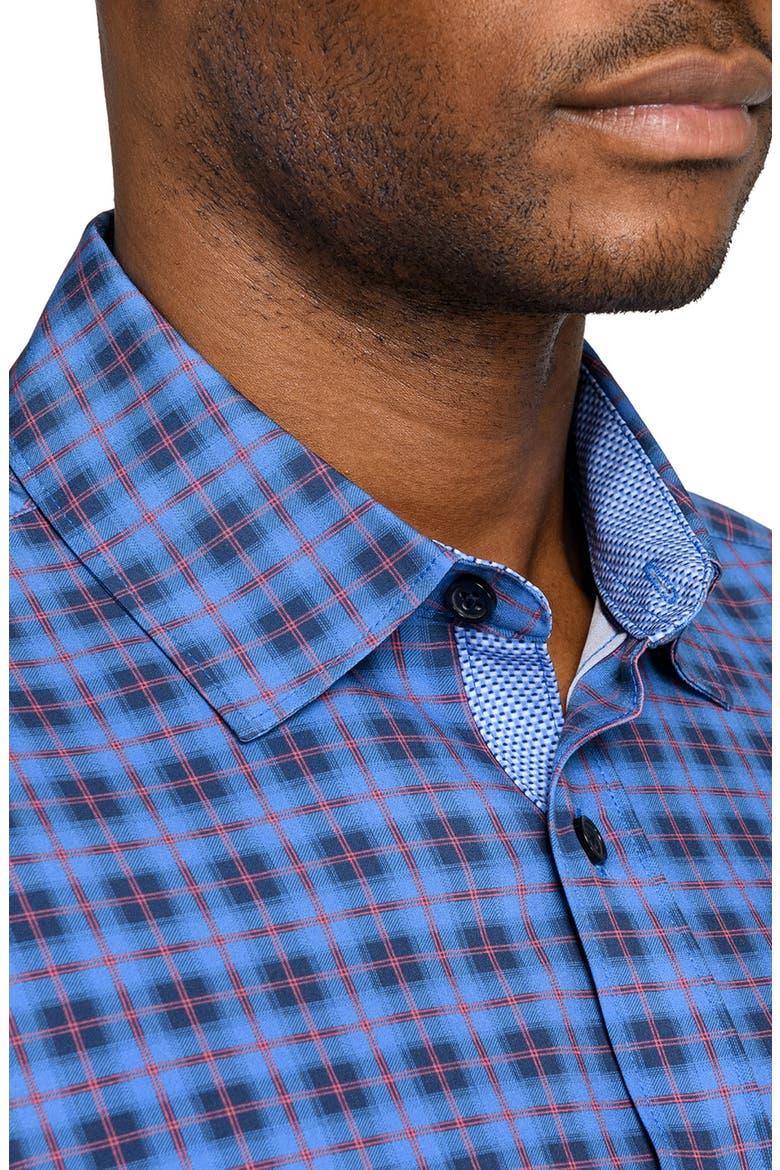 Check Woven Long Sleeve Basic, Alternate, color, NAVY/BLUE