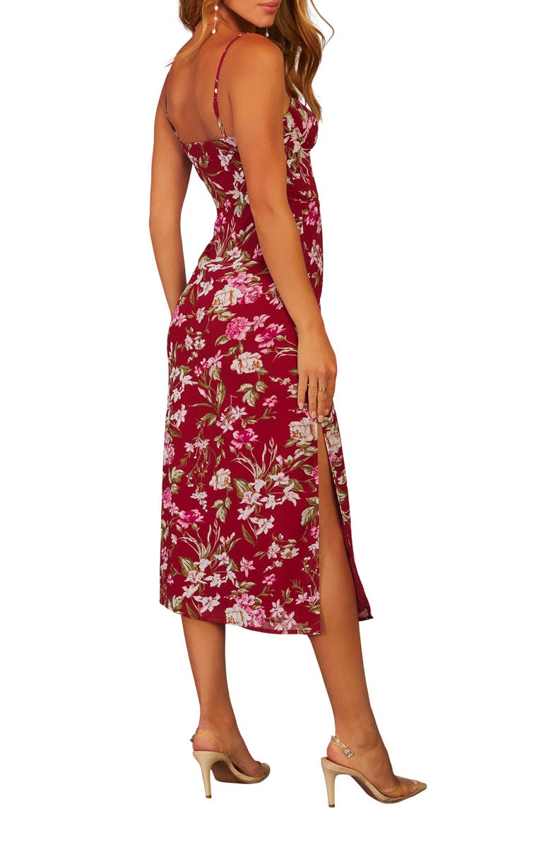 VICI Collection Grace Blvd. Floral Satin Midi Dress, Alternate, color, 