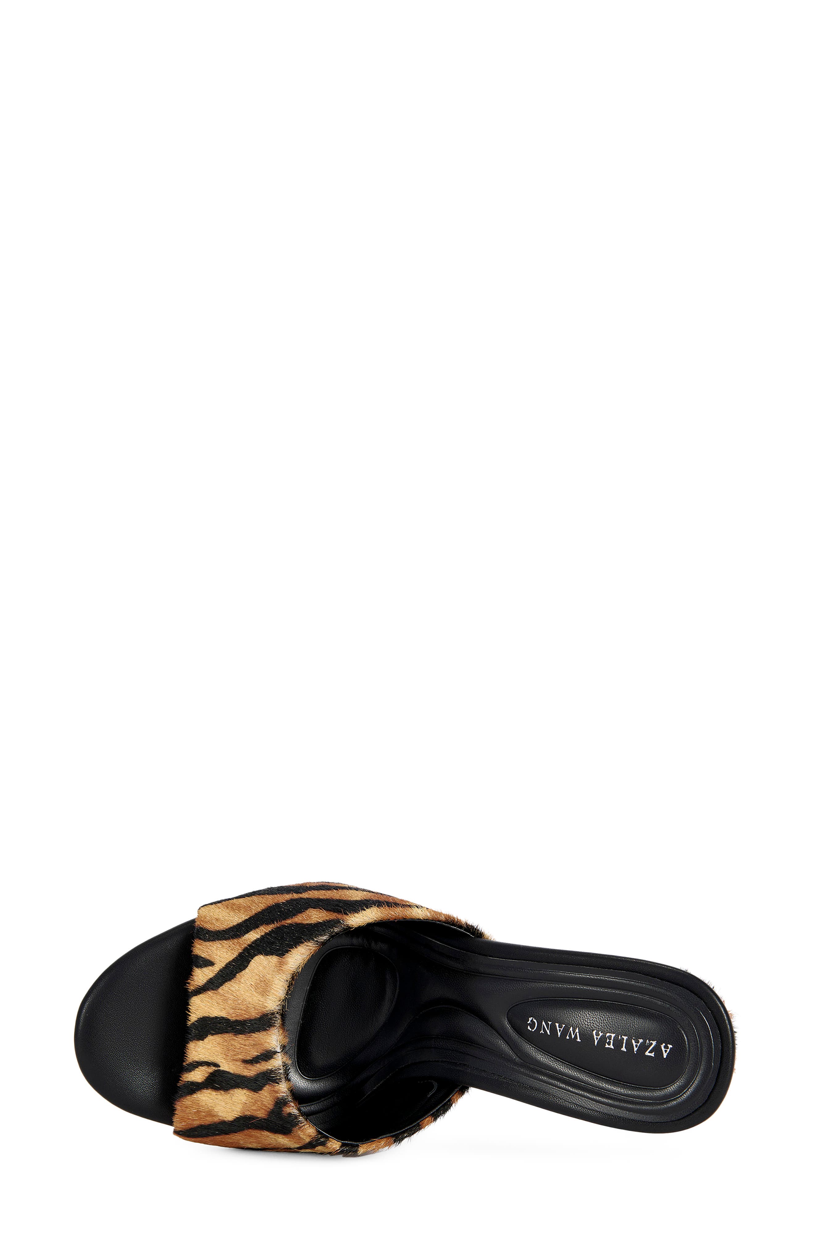AZALEA WANG Vasa Genuine Calf Hair Wedge Sandal, Alternate, color, Orange Multi