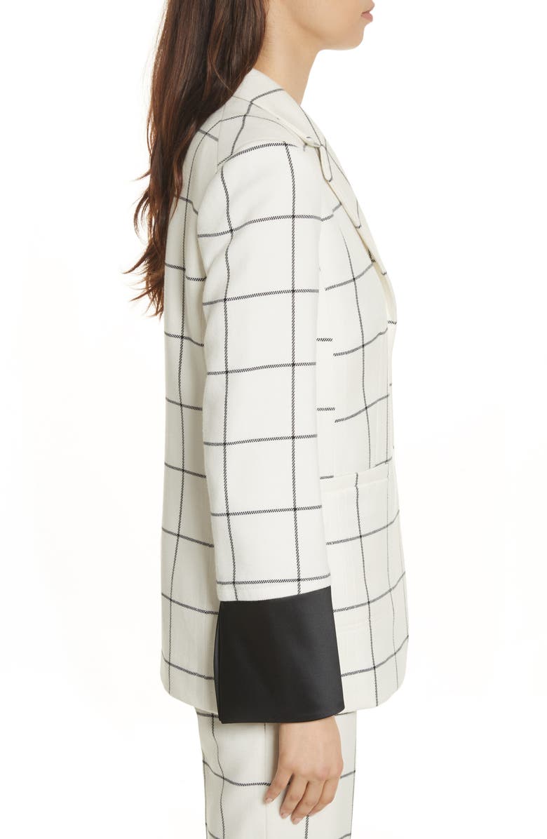 Tory Burch Holt Windowpane Plaid Blazer, Alternate, color,