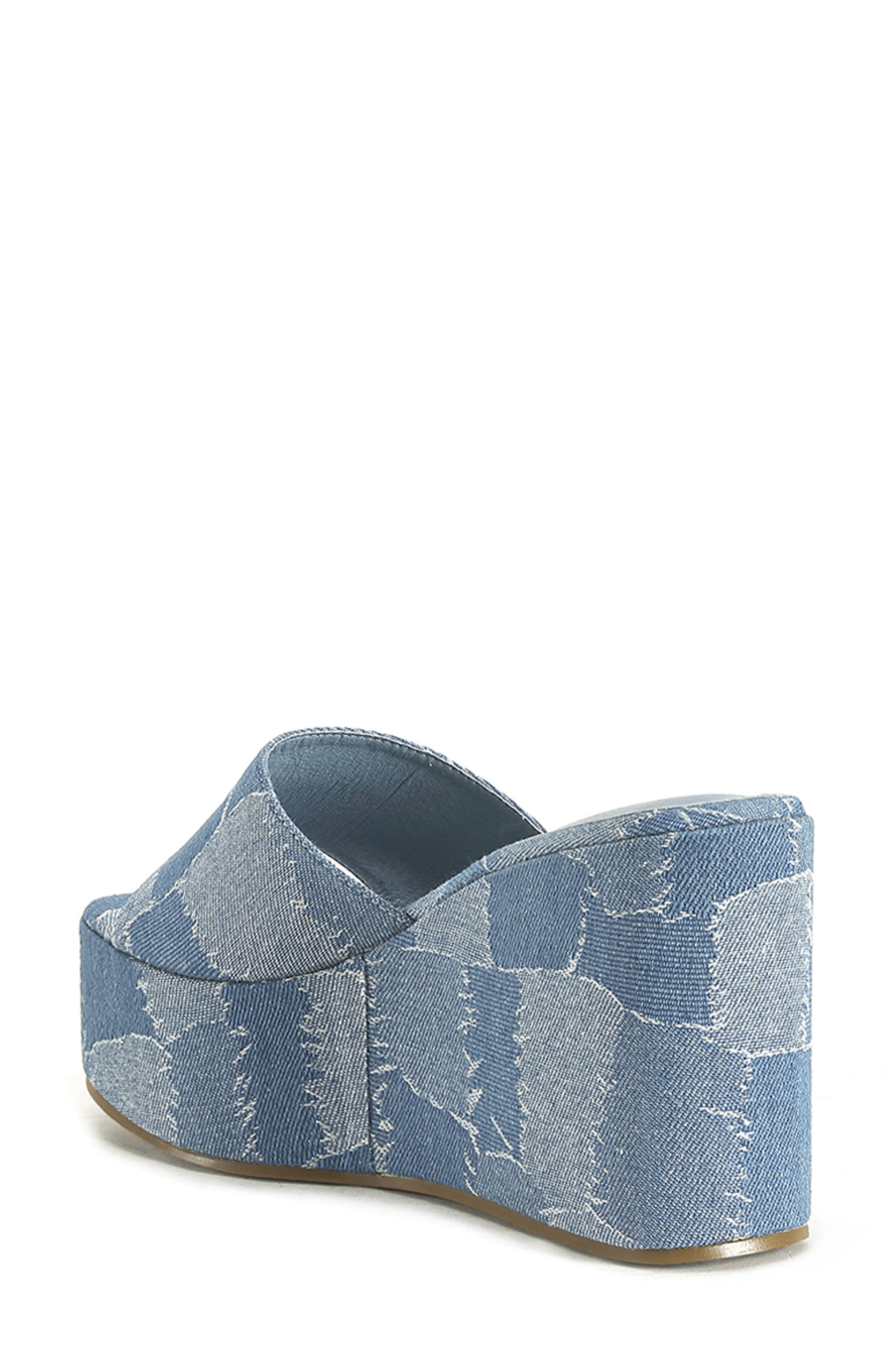 AZALEA WANG Banas Denim Wedge Sandal, Alternate, color, 