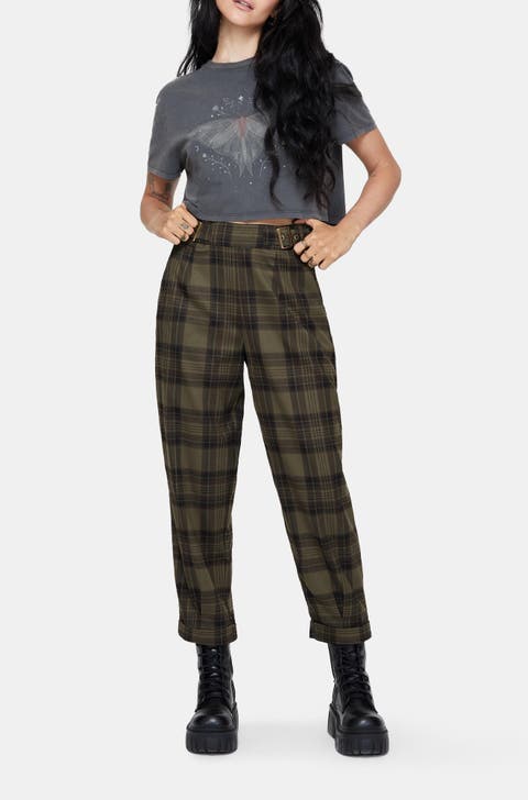 Cecily Buckle Check Balloon Trousers
