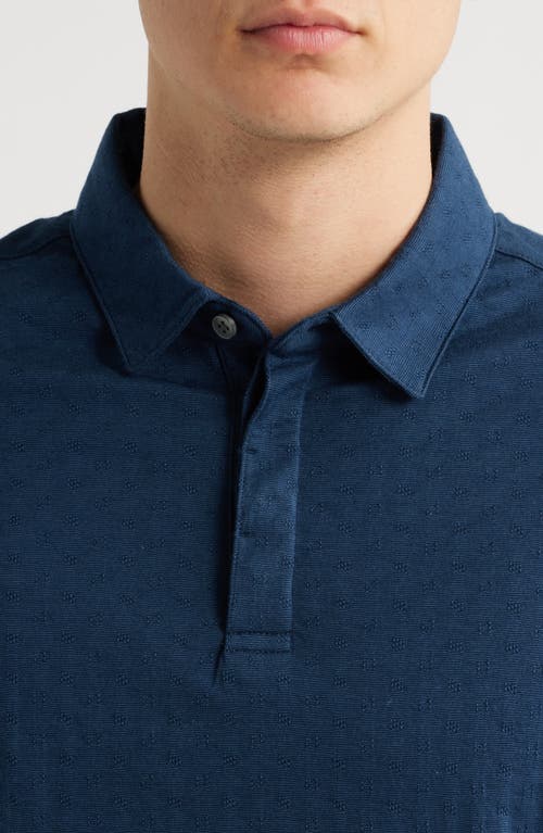 Robert Barakett Mirage Geo Jacquard Polo In Navy