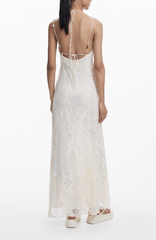 Desigual Devoré Lace Maxi Dress In White