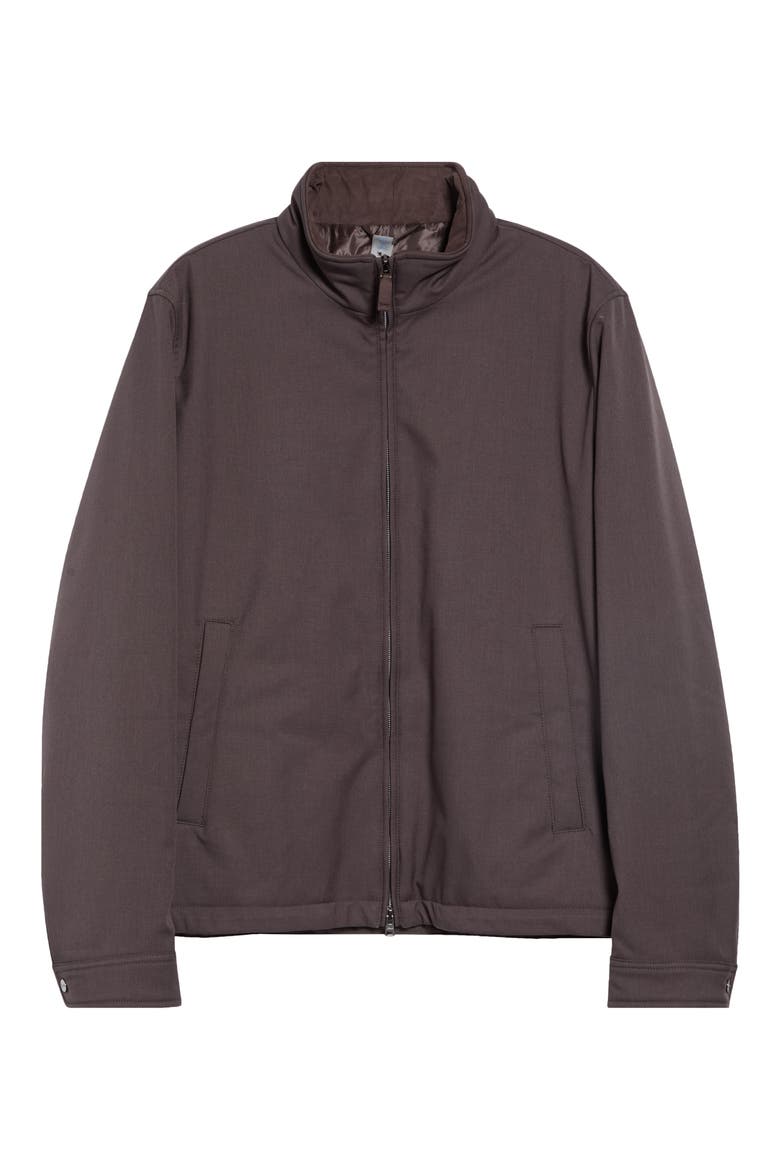 Padded Tech Twill Bomber Jacket, Alternate, color, 8800 DARK BROWN