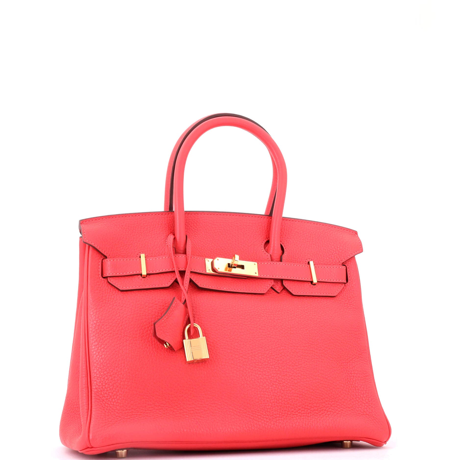 Birkin Handbag Pink Clemence with Gold Hardware 30, Alternate, color, Red