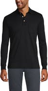Lands' End Long Sleeve Cotton Supima Polo Shirt with Pocket
