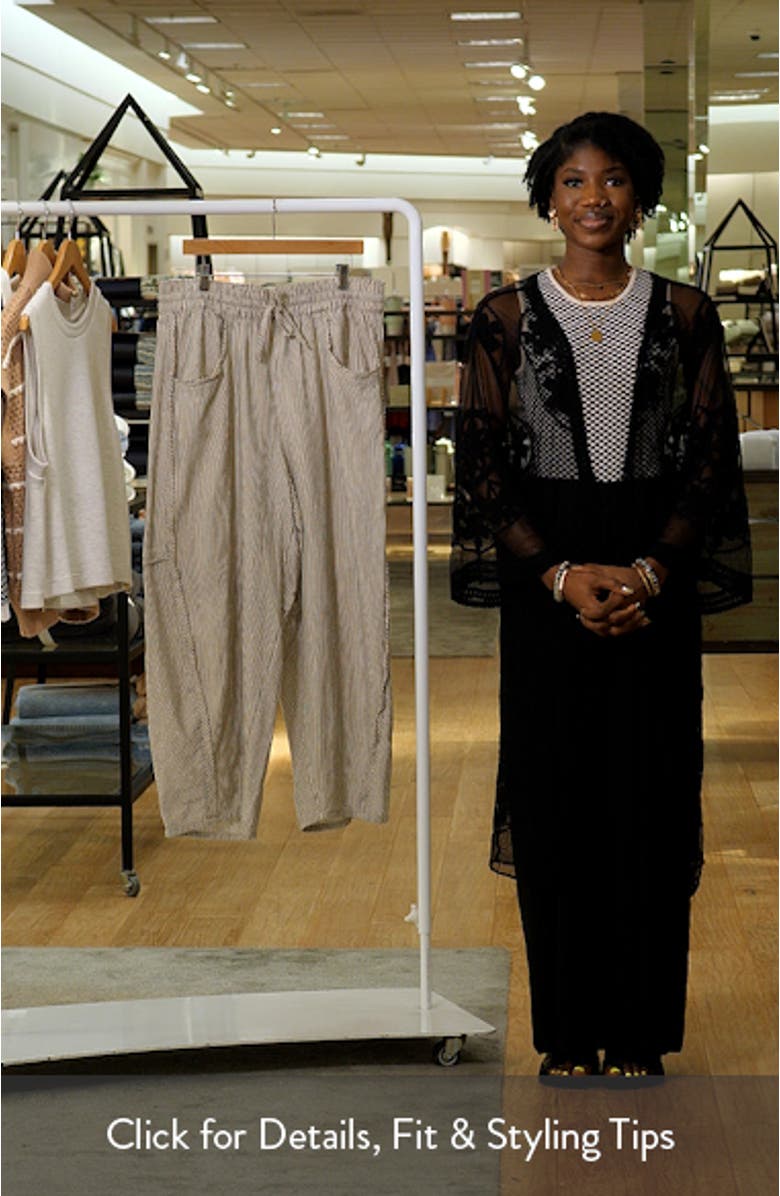 Something Good Pinstripe Cotton Drawstring Pants, sales video thumbnail