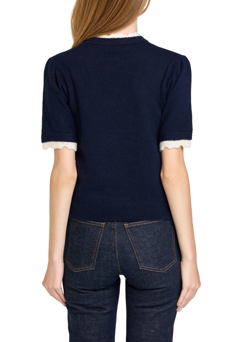 Everett Short Sleeve Sweater, Alternate, color, NAVY
