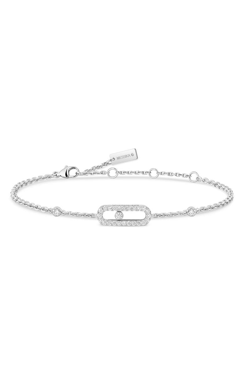 Messika Move Uno Pavé Diamond Bracelet, Alternate, color, White Gold