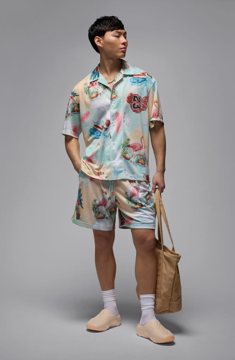 Jordan Essentials Camp Shirt, Alternate, color, Sail/ Glacier Blue