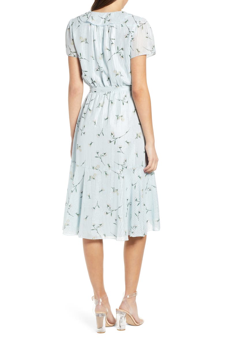 Sutton Ruffle Wrap Dress, Alternate, color, SKY BLUE FLORAL