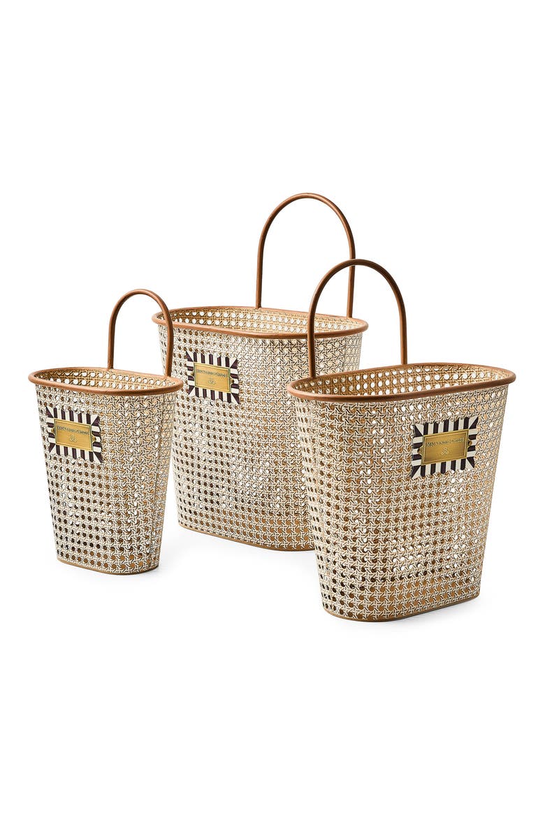 Cane Set of 3 Baskets, Alternate, color, BEIGE