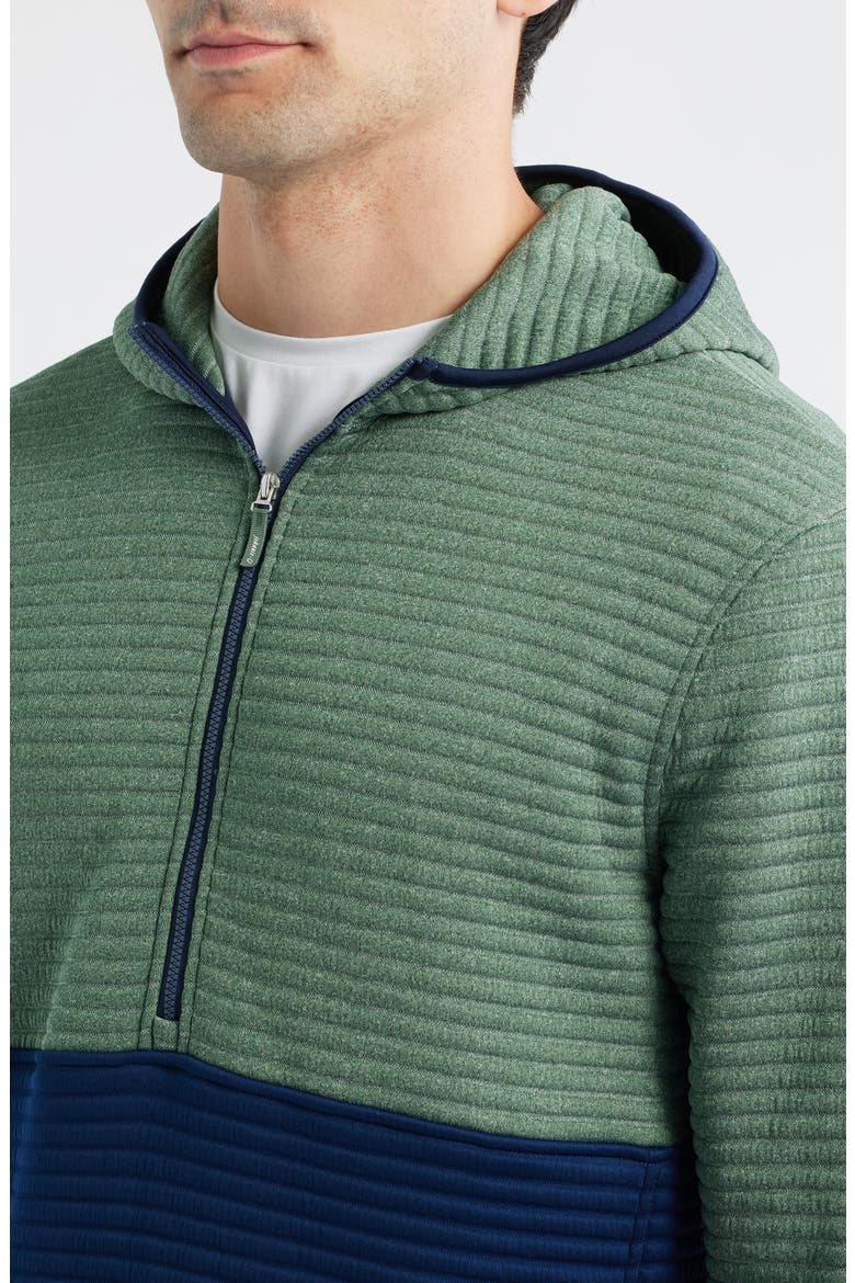 Werner Rib Colorblock Half Zip Hoodie, Alternate, color, NAVY