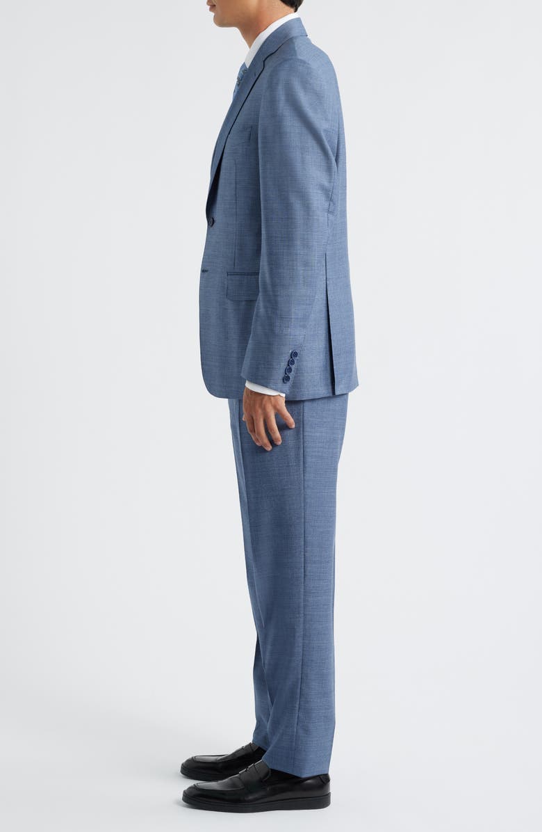 Canali Siena Regular Fit Blue Mélange Super 130s Wool Suit, Alternate, color, Blue