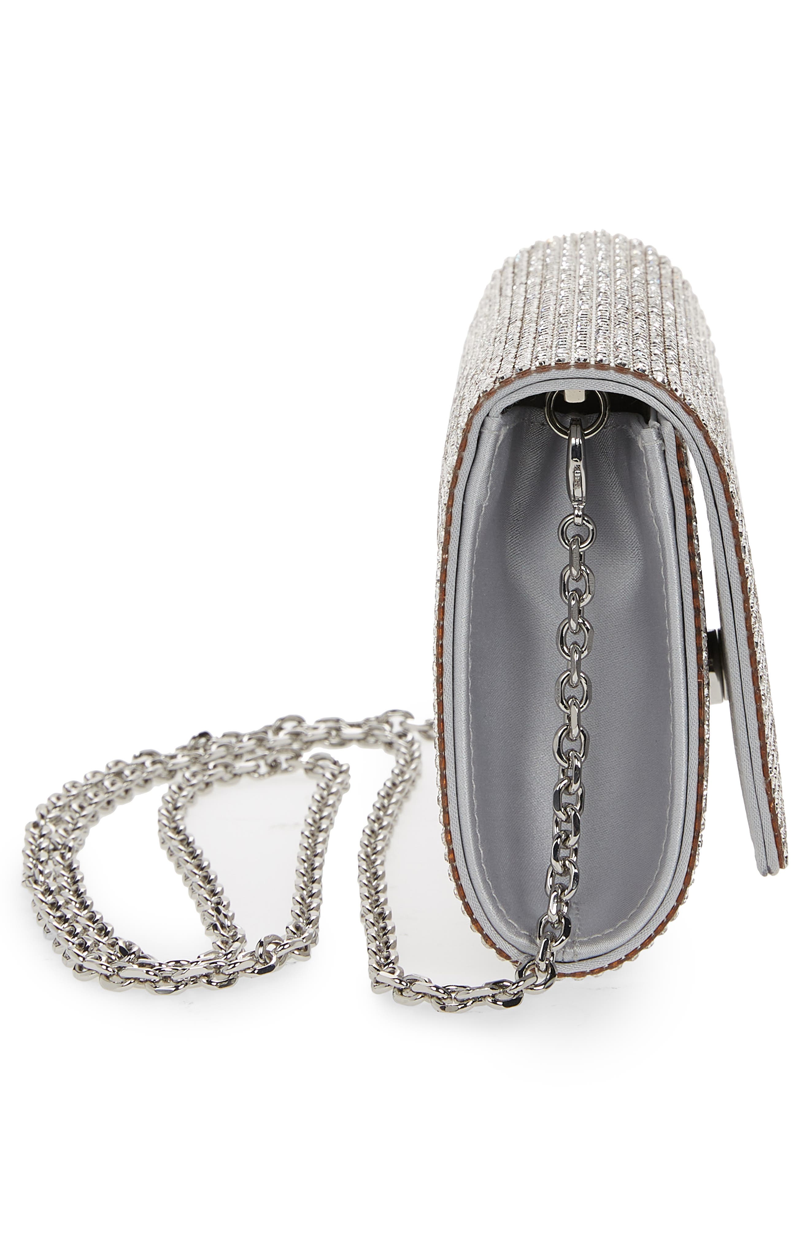 Fizzy Beaded Clutch, Alternate, color, SILVER RHINESTONE