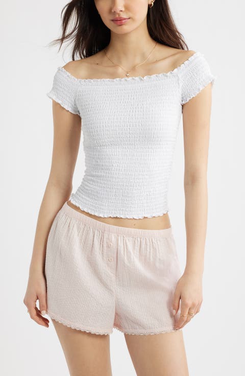 Off the Shoulder Smocked Top