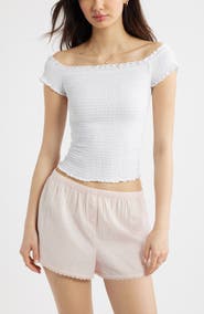 BP. Off the Shoulder Smocked Top