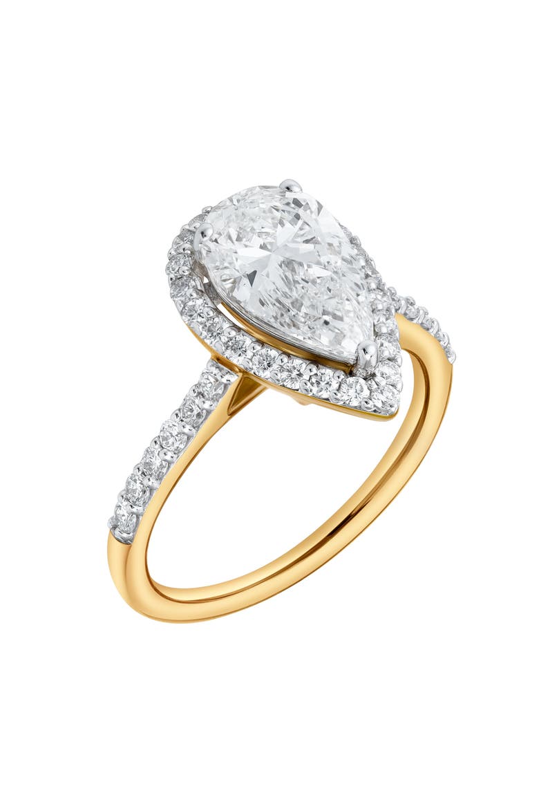 Hana 14K Yellow Gold Pear Lab Grown Diamond Halo Engagement Ring - 2.45 Ct, Alternate, color, 14K Yellow Gold
