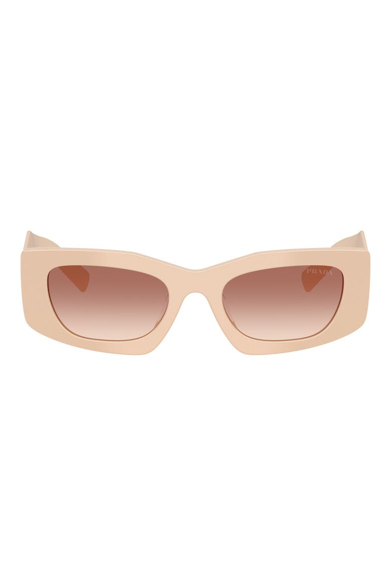 51mm Rectangular Sunglasses, Main, color, POWDER / BROWN BORDEAUX
