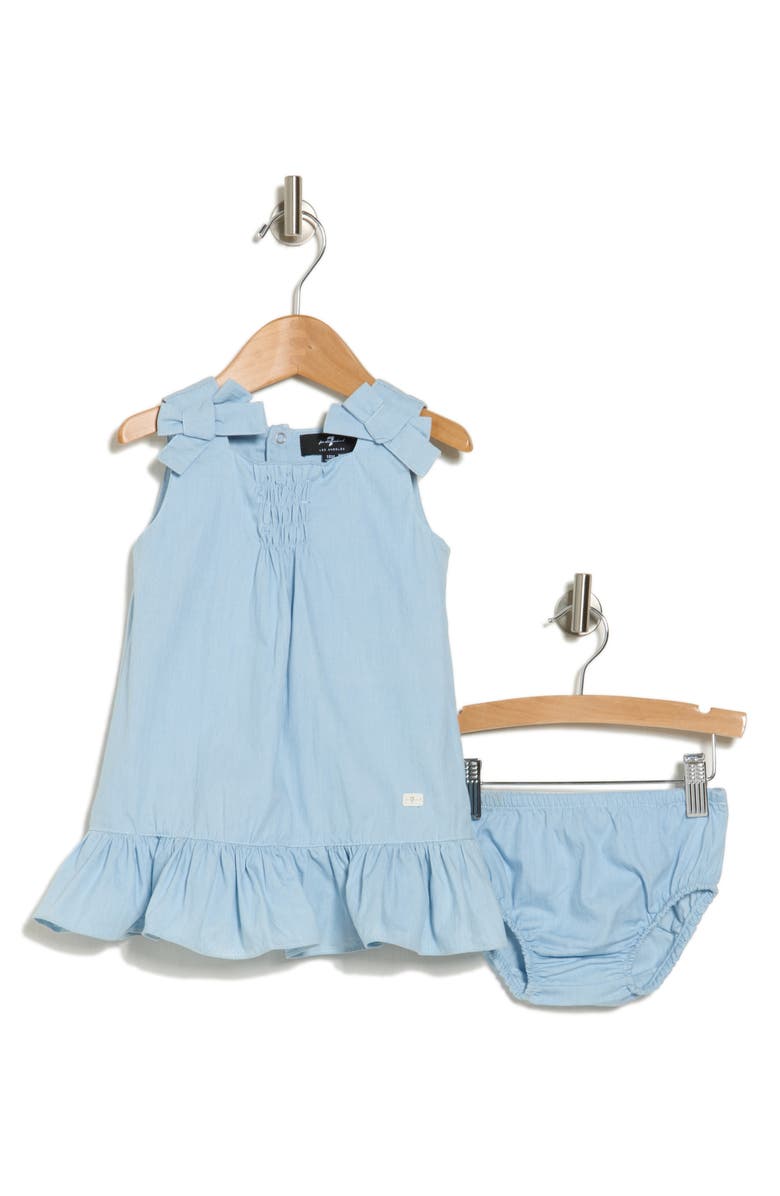7 For All Mankind Smocked Cotton Dress, Main, color,