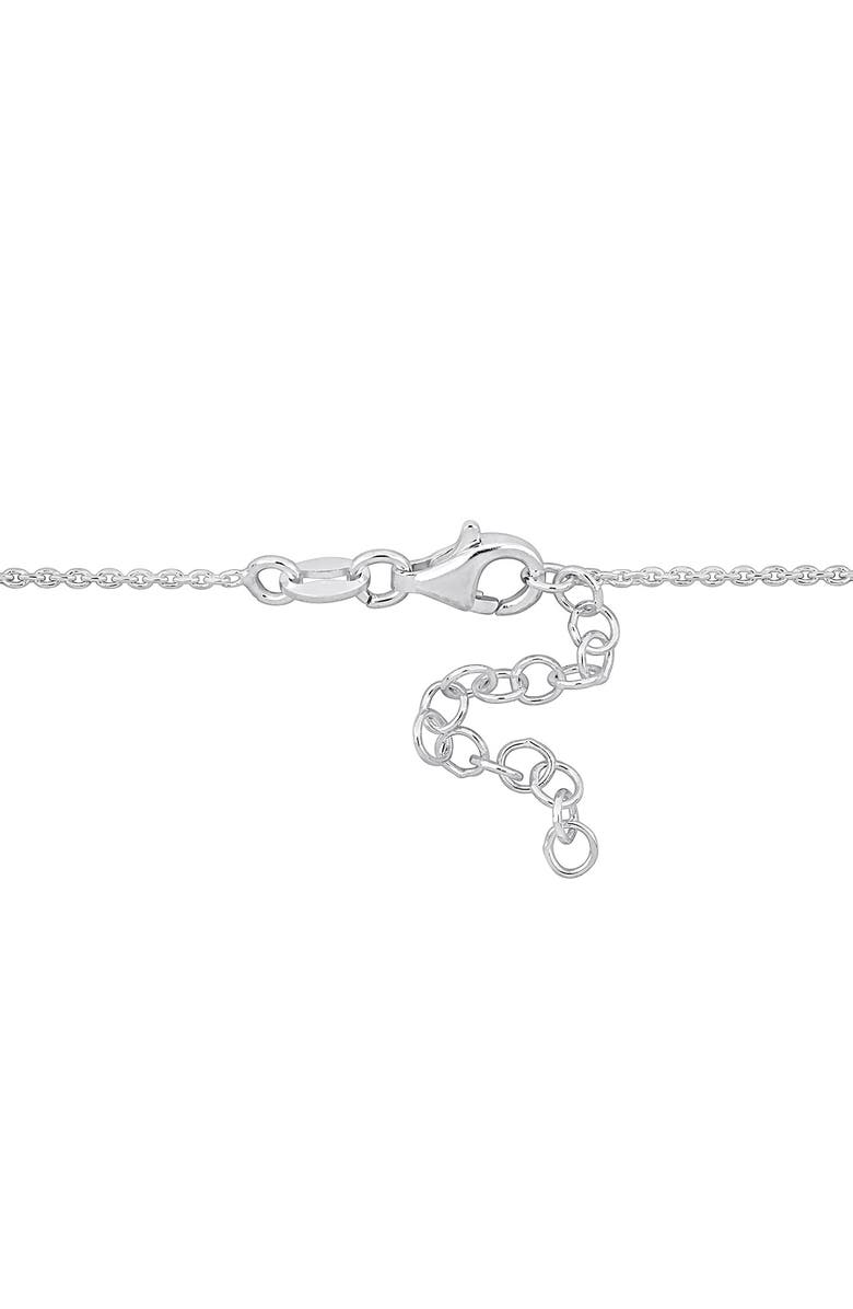 DELMAR Double Heart Charm Necklace & Bracelet Set, Alternate, color, Silver