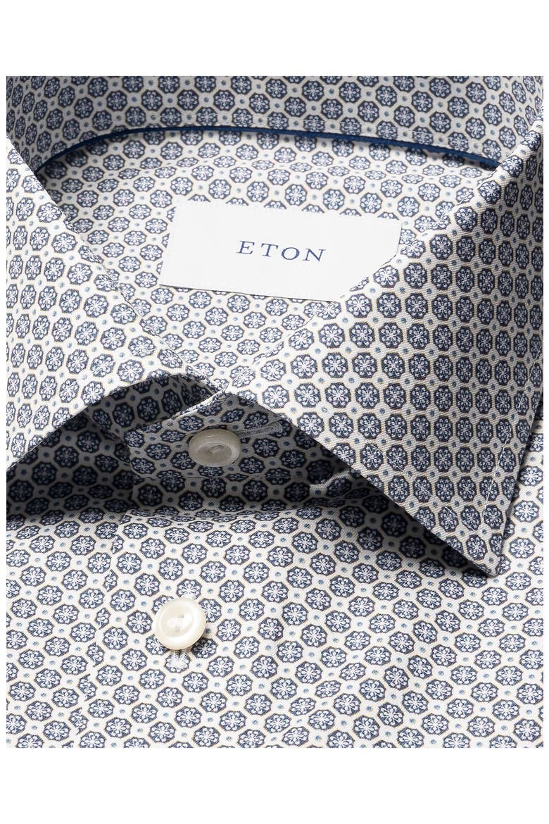 Contemporary Fit Medallion Print Cotton Dress Shirt, Alternate, color, MEDIUM BLUE
