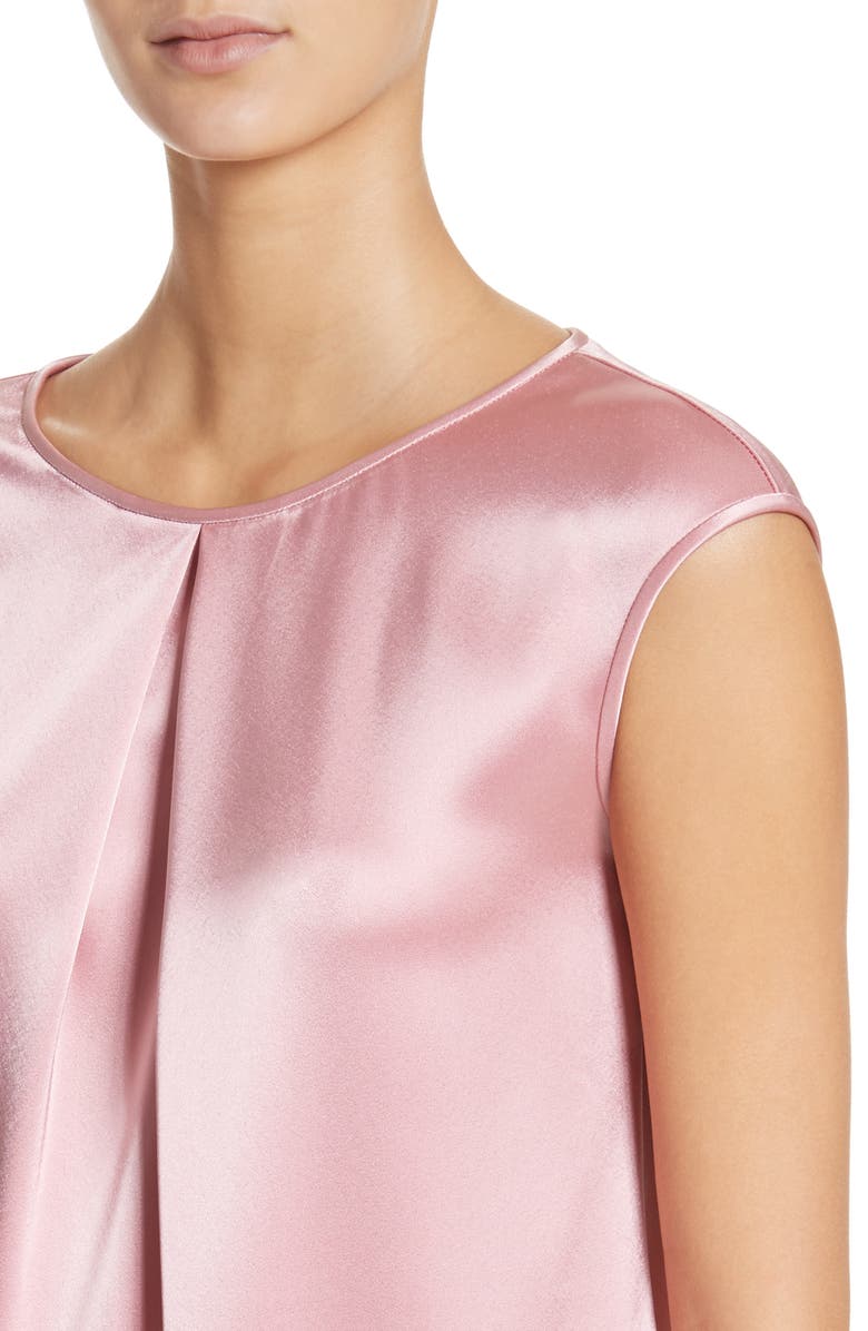 St. John Collection Pleated Liquid Satin Top, Alternate, color, 