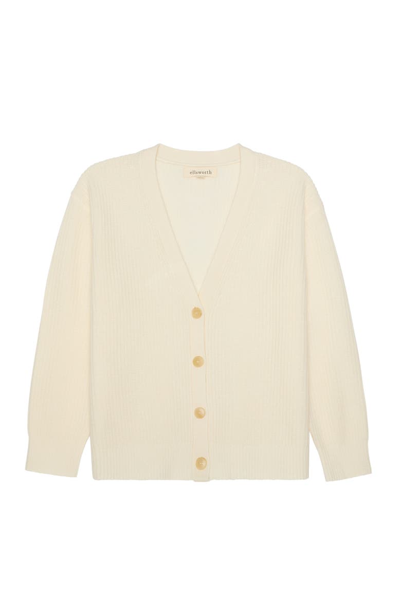 Ellsworth + Ivey Lilah V-Neck Knit Cardigan, Main, color, Ivory