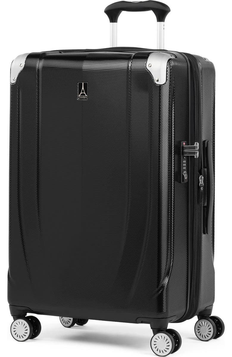 TRAVELPRO Pathways 3 Hardside Expandable 25" Medium Check in Spinner Luggage, Alternate, color, Black Knight