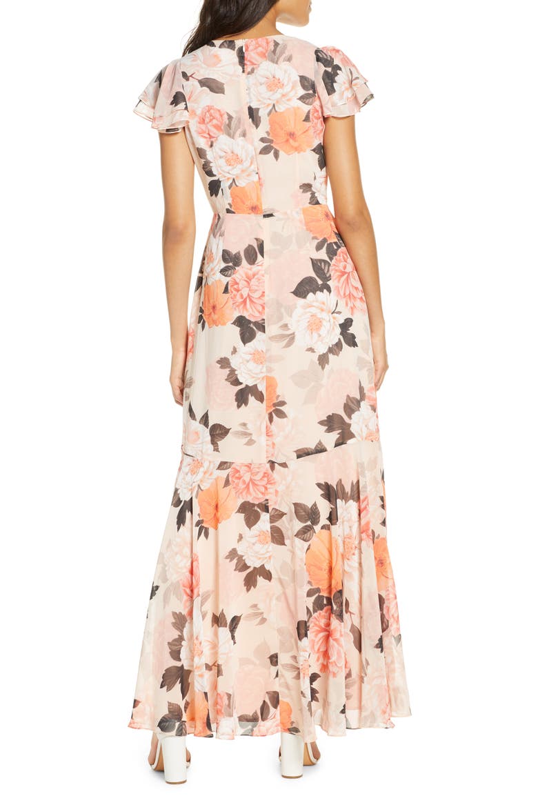 Faux Wrap Maxi Dress, Alternate, color, BLUSH