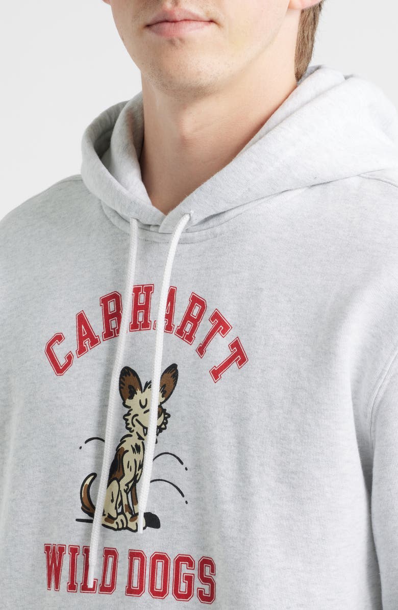 Carhartt Work In Progress Wild Dog Cotton Graphic Hoodie, Alternate, color, Ash Heather