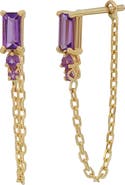 Bony Levy BLC 14K Gold Amethyst Chain Drop Earrings