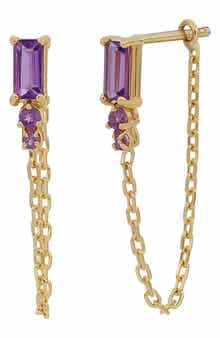 Bony Levy BLC 14K Gold Amethyst Chain Drop Earrings