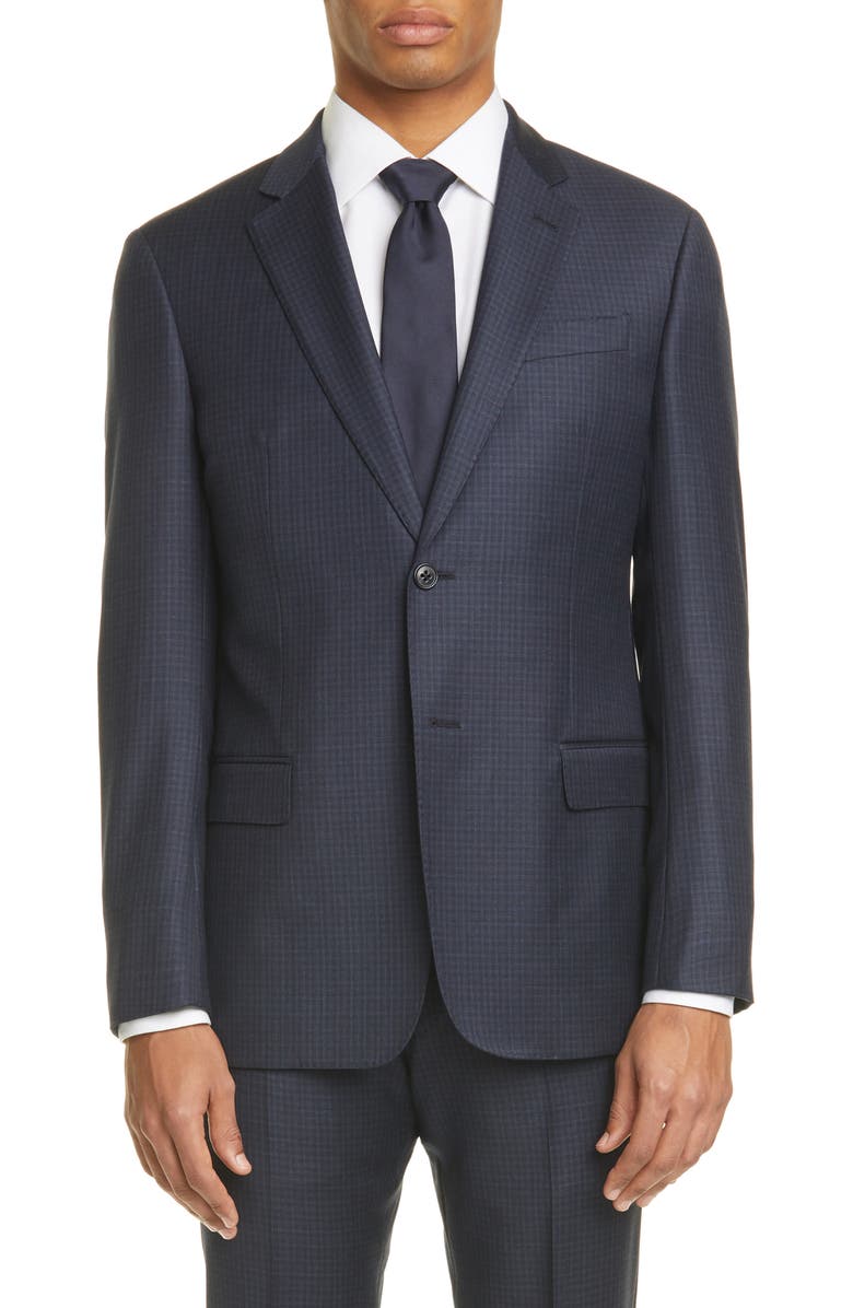 Emporio Armani G Line Trim Fit Check Wool Suit, Alternate, color, 