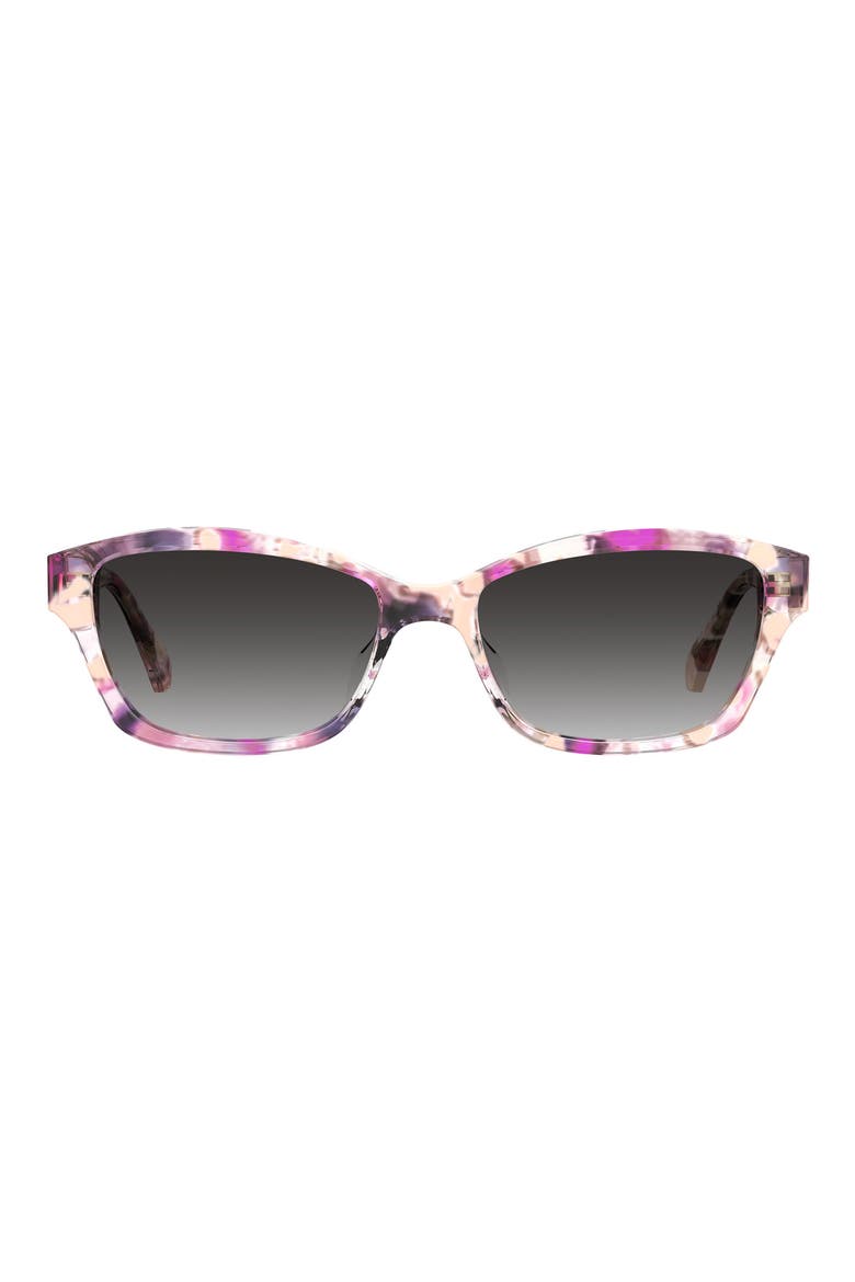 Ayla 2/S 53mm Rectangular Sunglasses, Main, color, PINK HAVANA/ DARK GREY SF