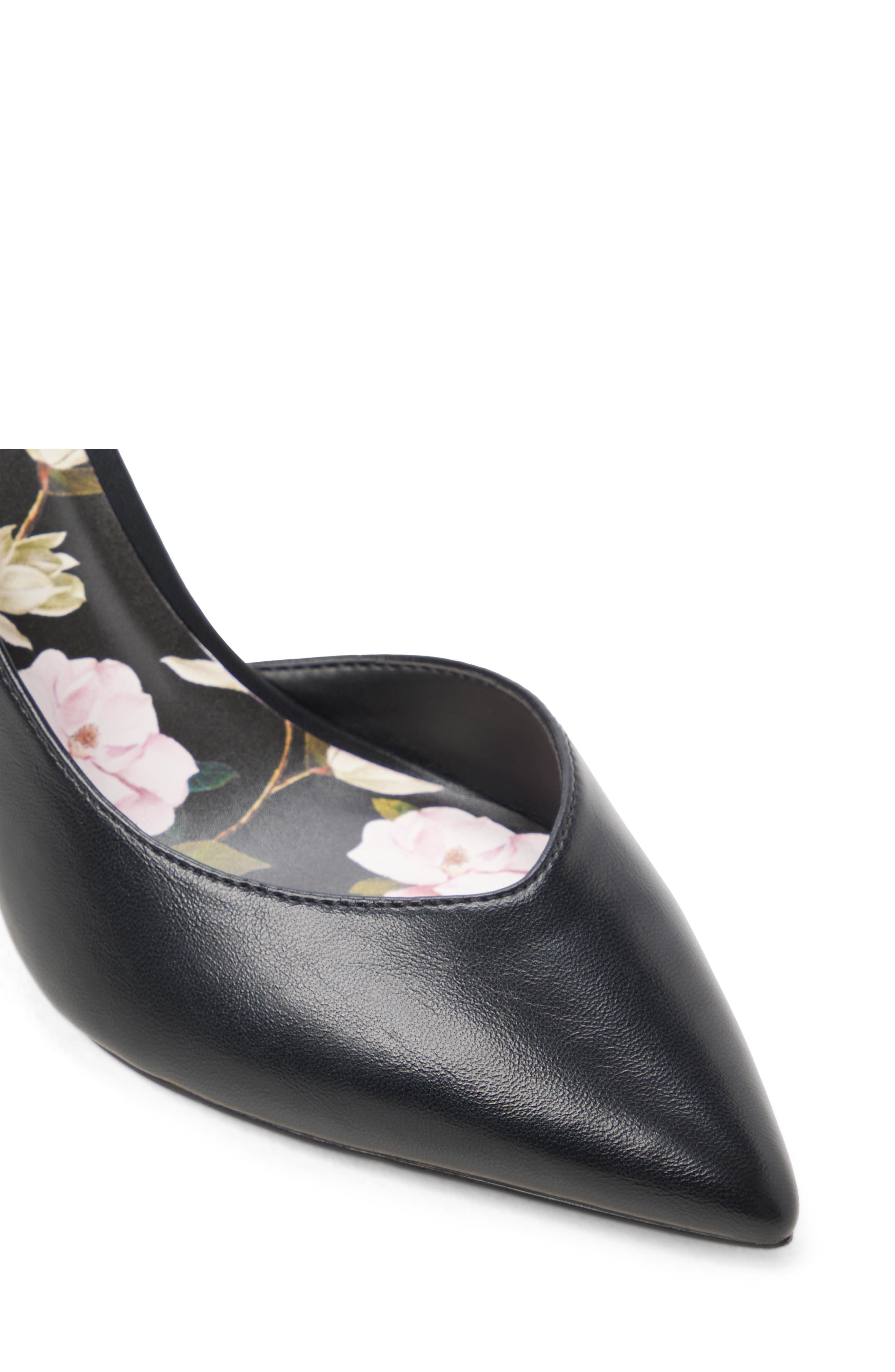 Callie Pointed Toe Faux Leather Pump, Alternate, color, SMOOTH BLACK