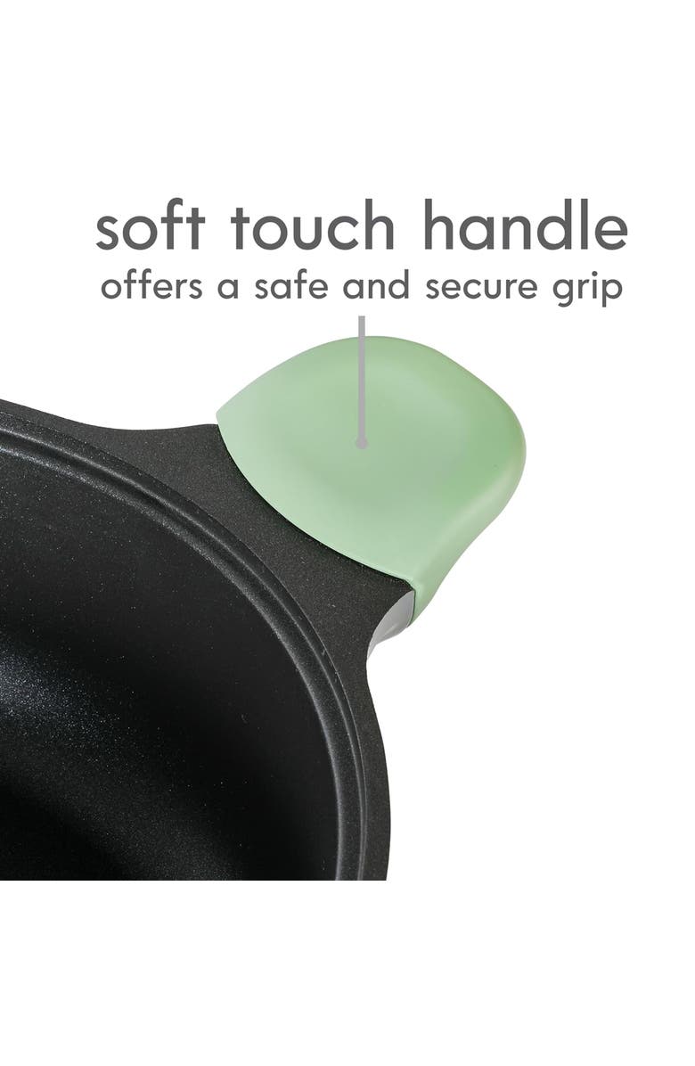 Kenmore Theodore 6.5 Quart Nonstick Cast Aluminum Divided Hot Pot Pan with Lid, Alternate, color, Black