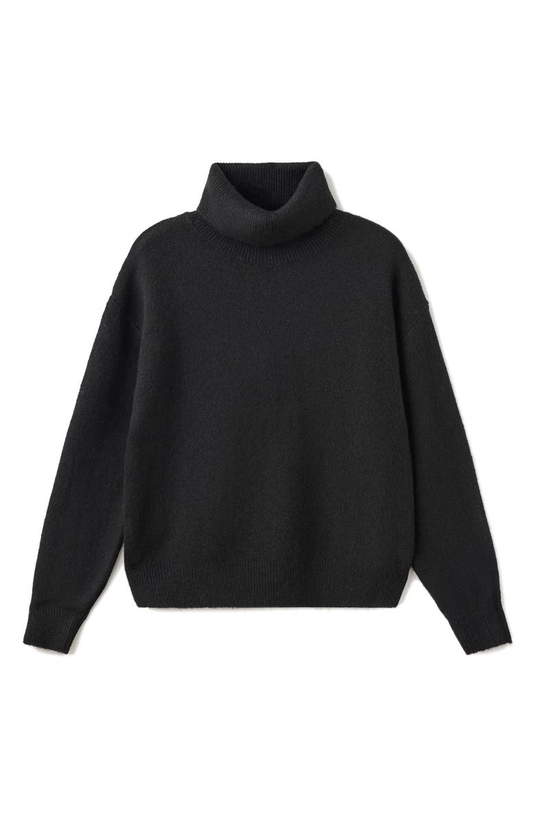 MANGO TEEN Turtleneck Sweater, Alternate, color, Black