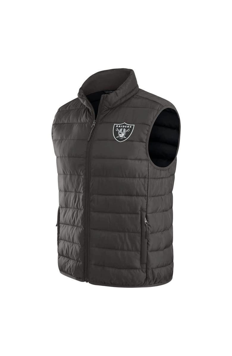 Darius Rucker Collection by Fanatics Men's NFL x Darius Rucker Collection by Fanatics Black Las Vegas Raiders Packable Full-Zip Vest with Travel Bag, Alternate, color, Black