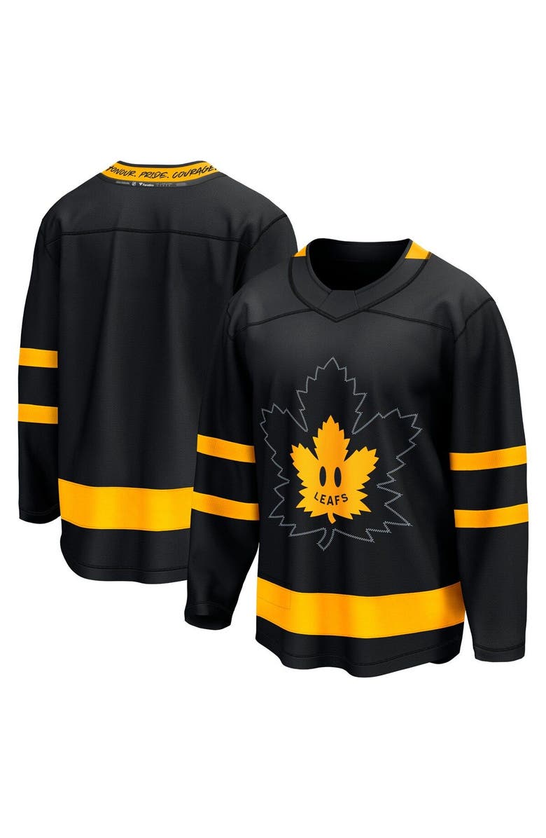 FANATICS Men's Fanatics Branded Black Toronto Maple Leafs Alternate Premier Breakaway Reversible Blank Jersey, Alternate, color, 