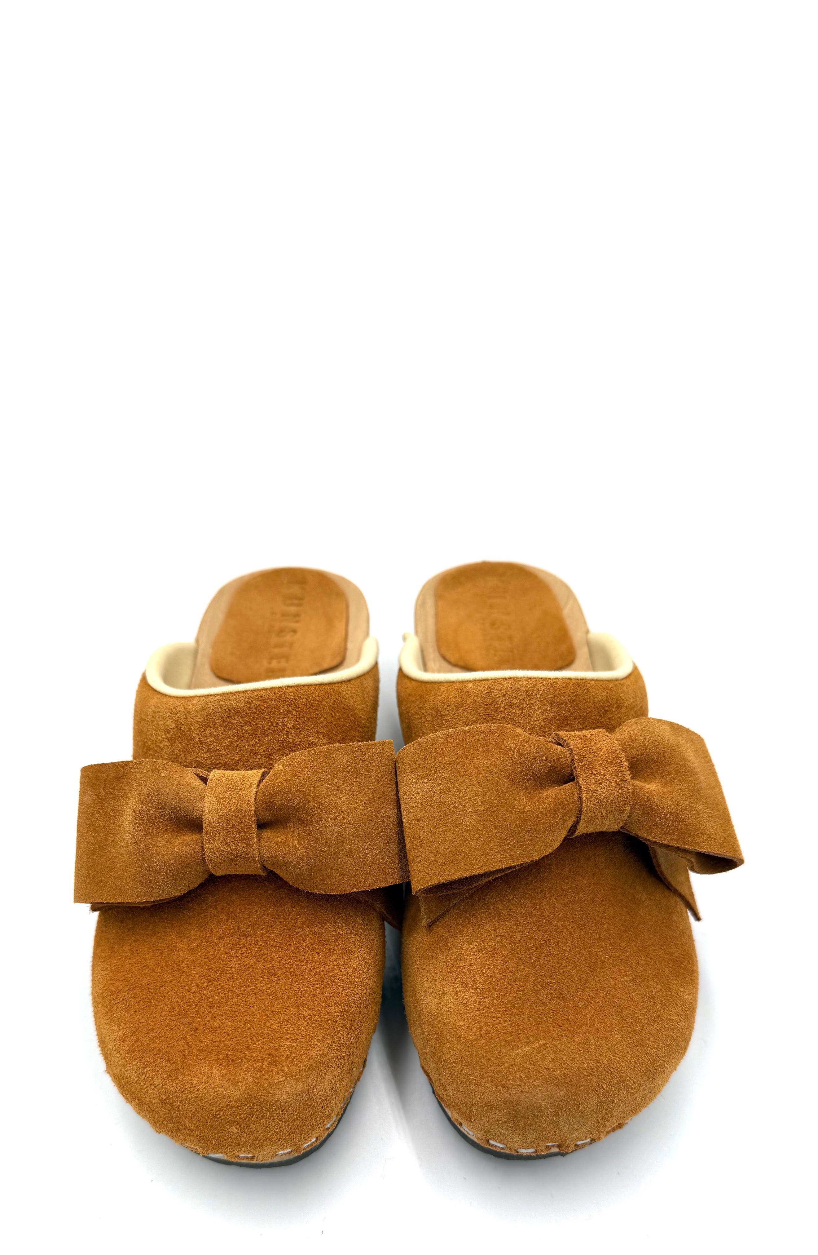 Embla Bow Clog, Alternate, color, LIGHT BROWN