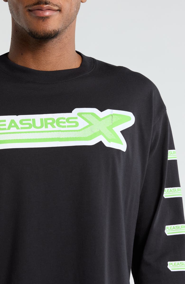 PLEASURES Long Sleeve Graphic T-shirt, Alternate, color, Black