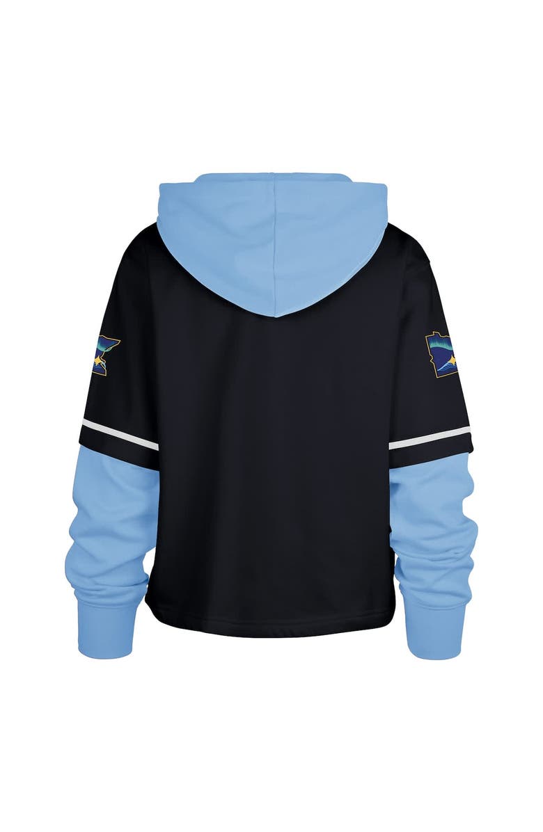 '47 Women's '47  Navy Minnesota Twins City Connect Shortstop Cropped Pullover Hoodie, Alternate, color, Navy