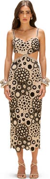PatBO Coral Crochet Cutout Midi Dress