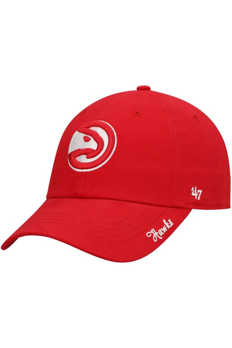 Women's '47 Red Atlanta Hawks Miata Clean Up Logo Adjustable Hat, Main, color, Red
