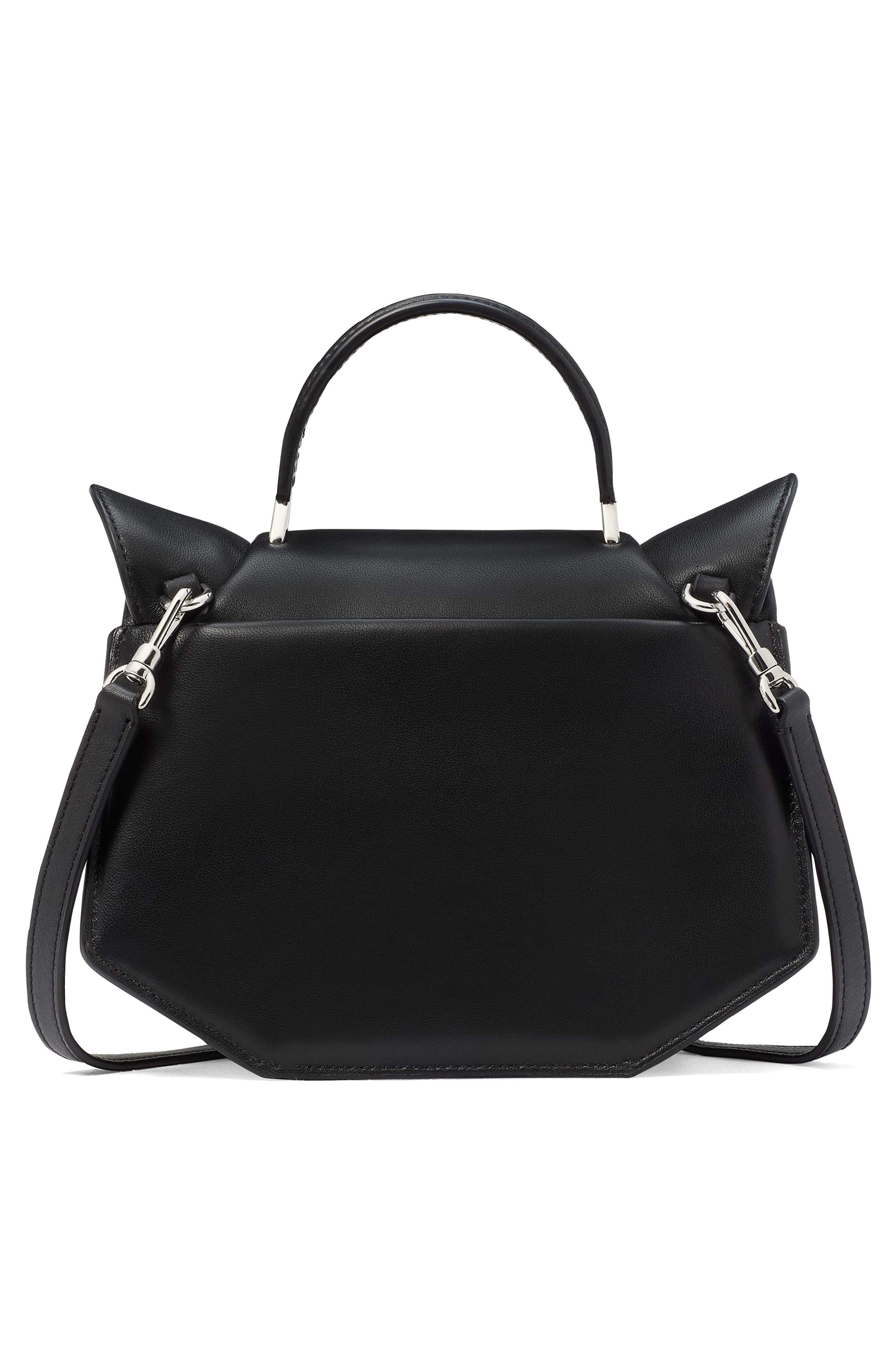 whiskers leather top handle bag, Alternate, color, BLACK MULTI.