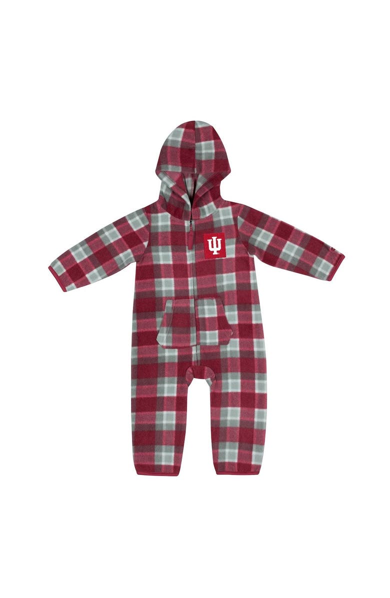 COLOSSEUM Infant Colosseum Crimson/Gray Indiana Hoosiers Farays Plaid Full-Zip Hoodie Jumper, Main, color,